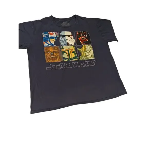 Star Wars Disney Mens 2XL T Shirt Sci Fi Graphic Darth Vader Yoda Chewbacca Boba - Picture 11 of 12